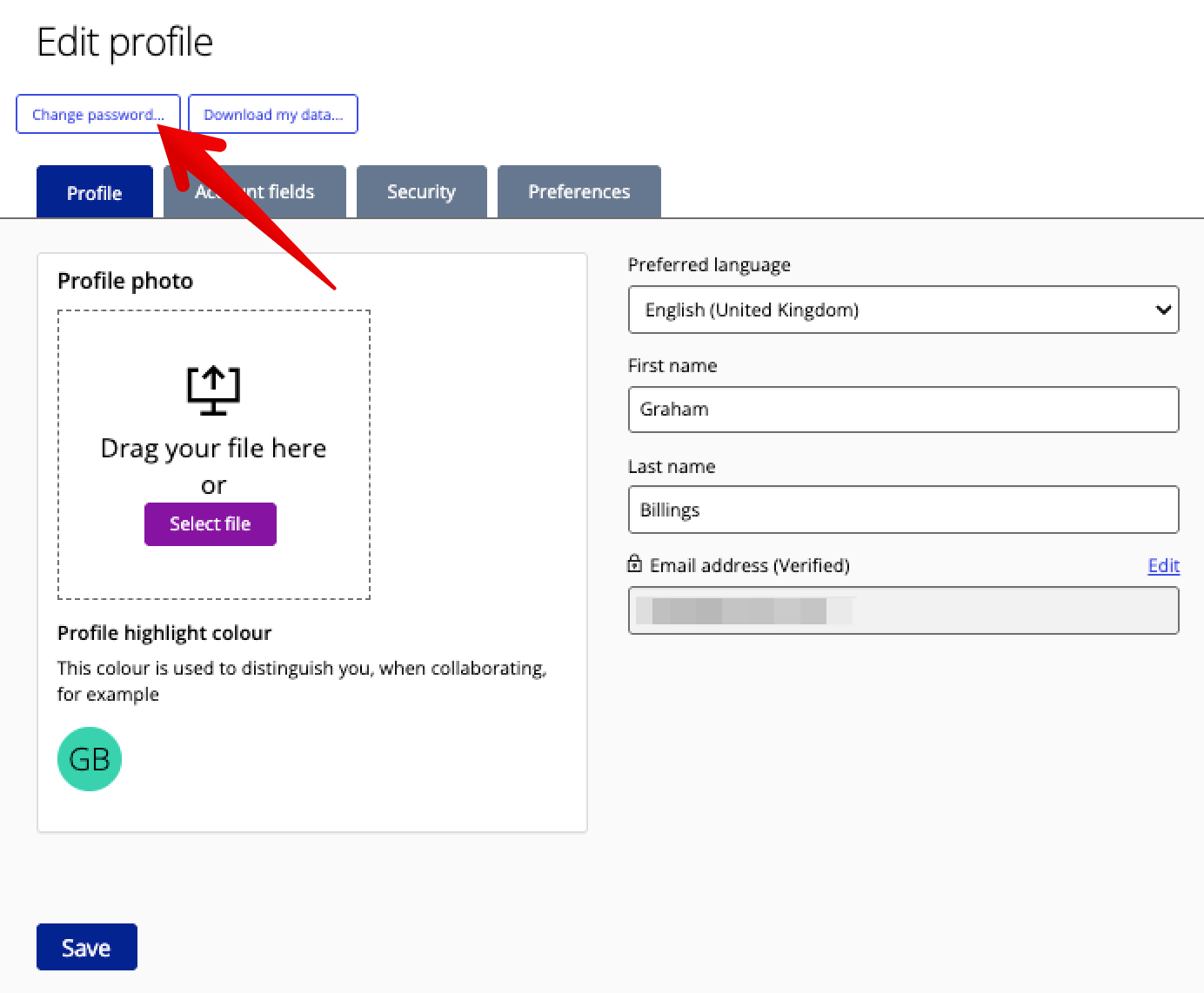 Good Grants change password button.png