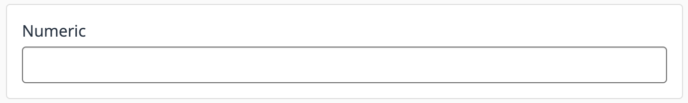 Numeric field example