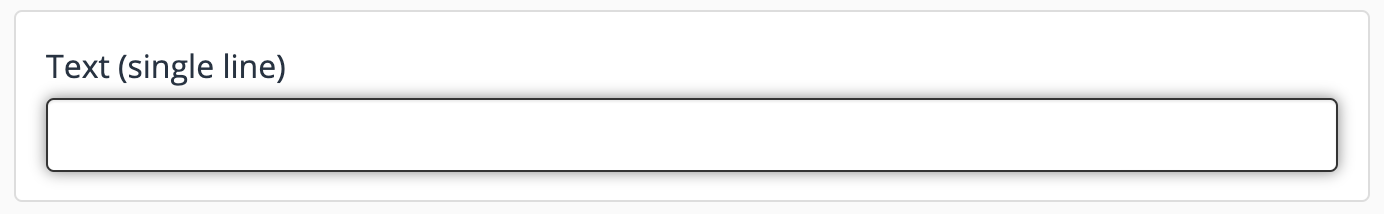 Text single line field example