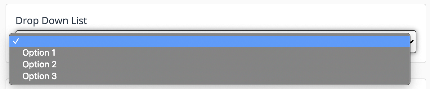 Drop-down field example
