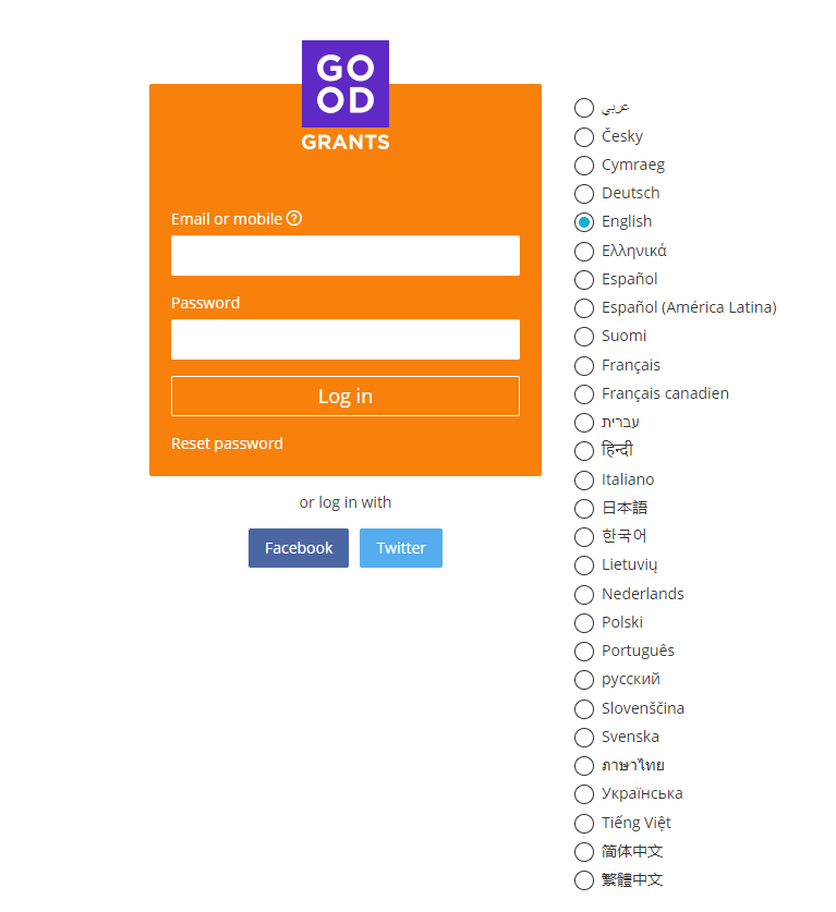 My Good Grants login