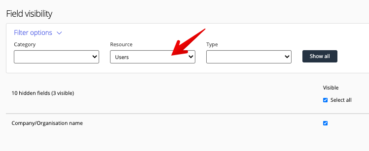 Users resource filter in score set