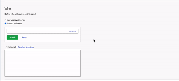 Advanced panel role filter