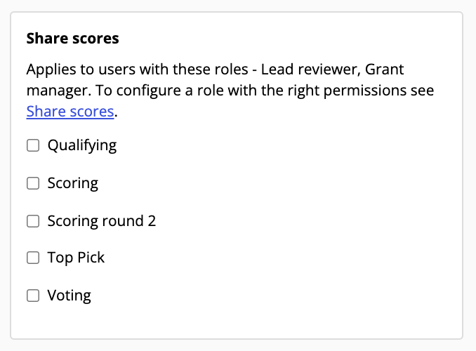 Score set selection