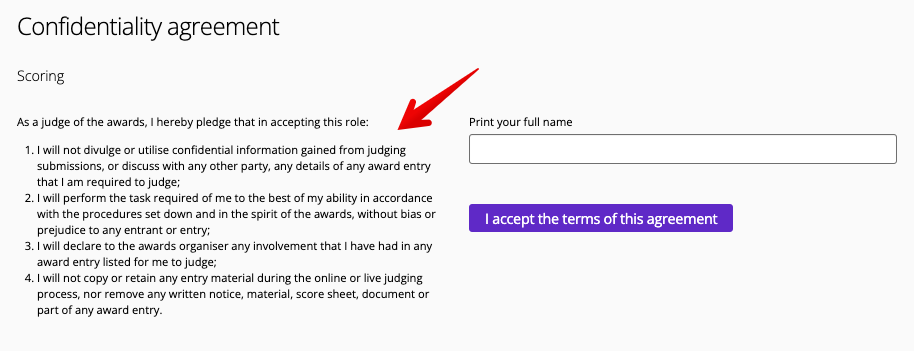 Reviewer's confidentiality agreement example