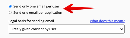 One email per user or per assignment