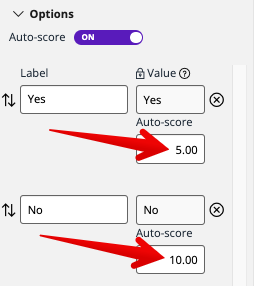 Auto-score values