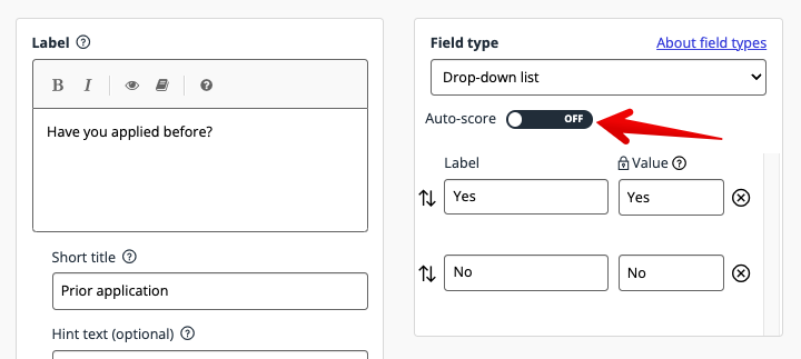 Auto-score toggle