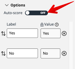 Auto-score toggle in the form editor