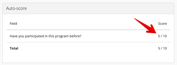Auto-score fields grid