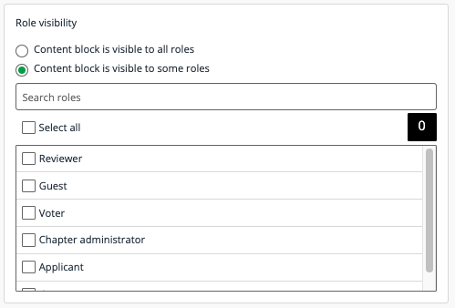 Select roles
