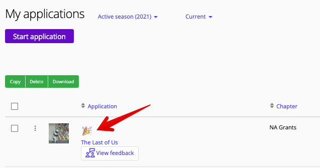 Badge in Applications view