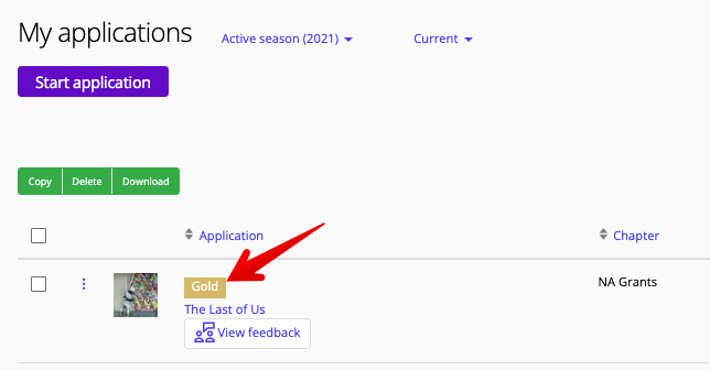 Applications view