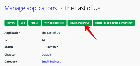 Manager PDF button