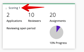 Score set name in reviewing stage tile