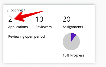 Number of applications in reviewing stage tile