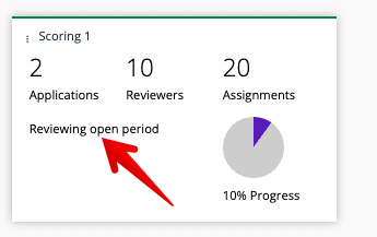 Reviewing round in reviewing stage tile