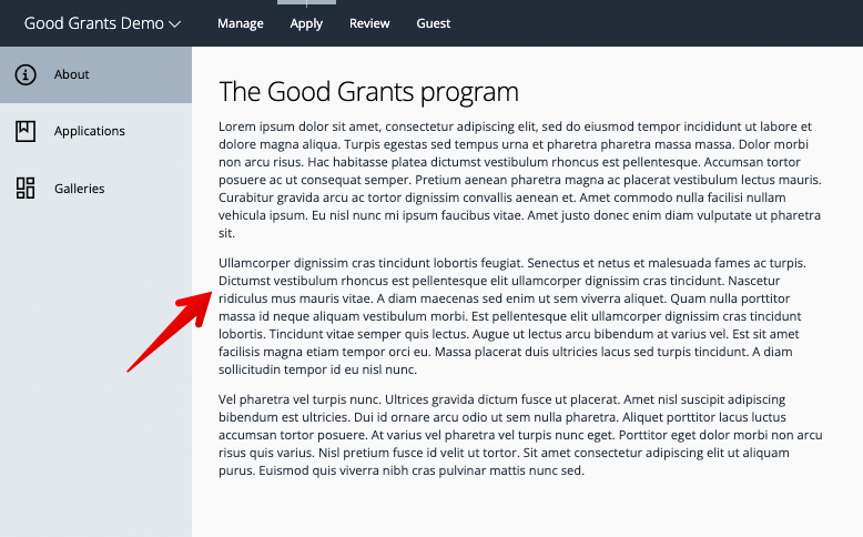 About page example