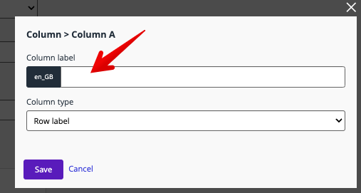 Column label