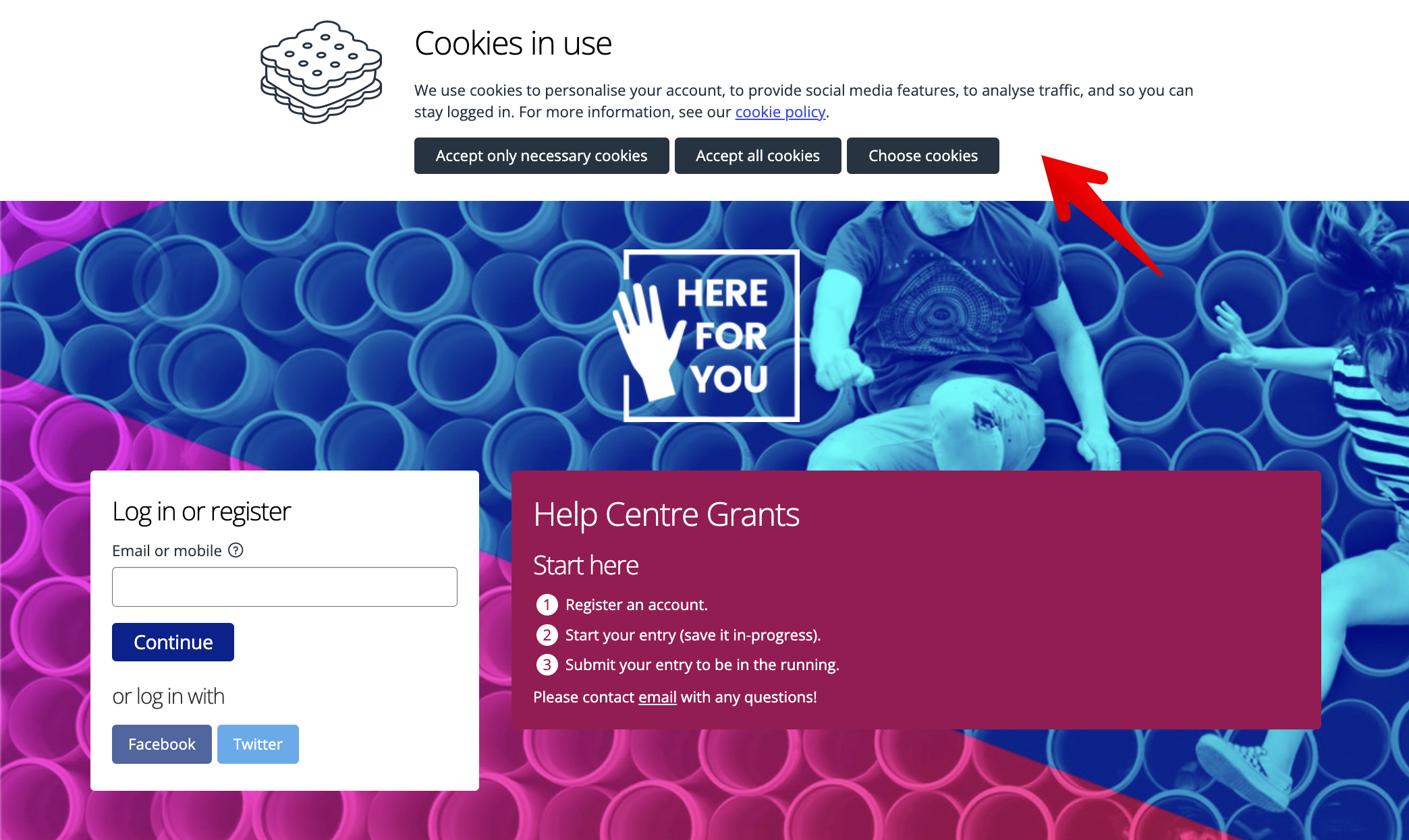 Cookie notice example