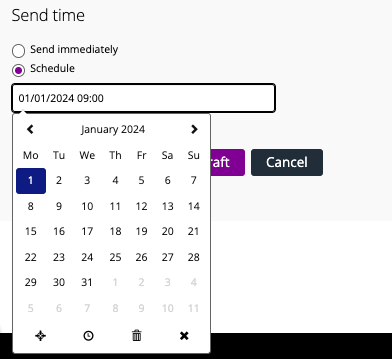 Schedule broadcast calendar