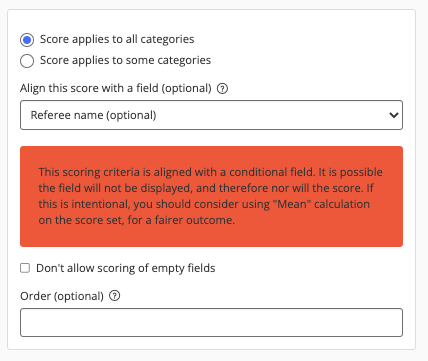 Don't allow scoring of empty fields checkbox