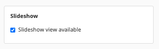 Slideshow view checkbox