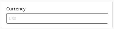 Currency field example