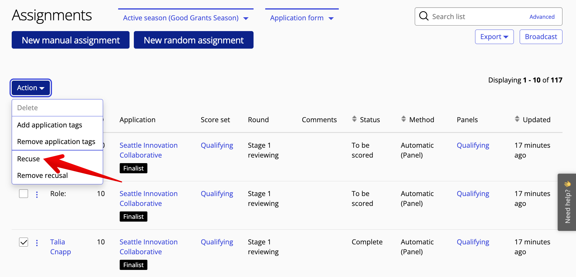 Recuse in Action drop-down.png