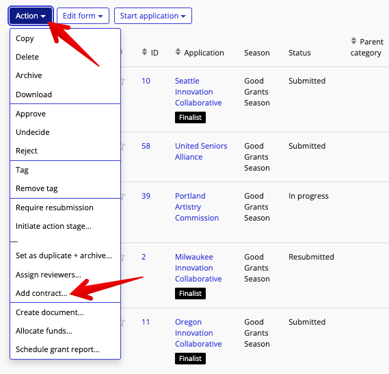 Add contract in Action drop-down.png